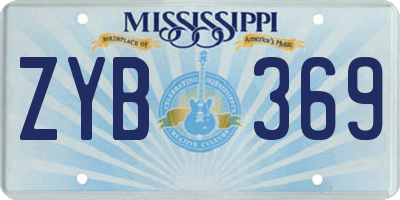 MS license plate ZYB369