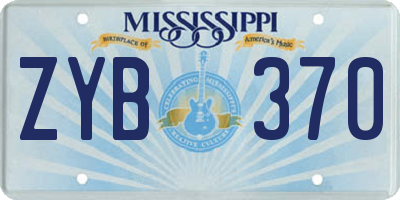 MS license plate ZYB370
