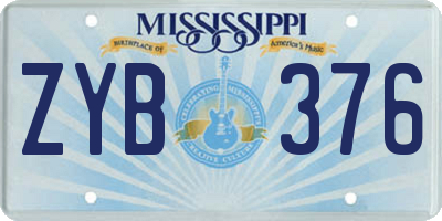 MS license plate ZYB376
