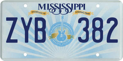 MS license plate ZYB382