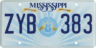 MS license plate ZYB383