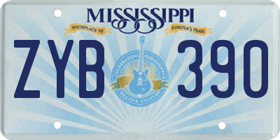 MS license plate ZYB390