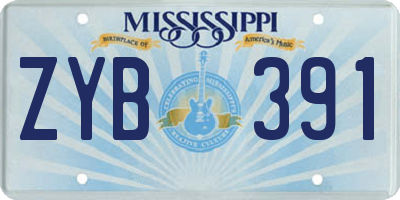 MS license plate ZYB391