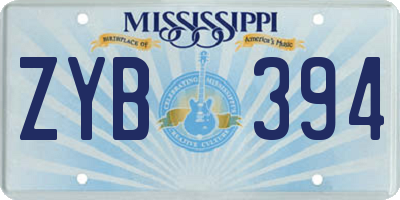 MS license plate ZYB394