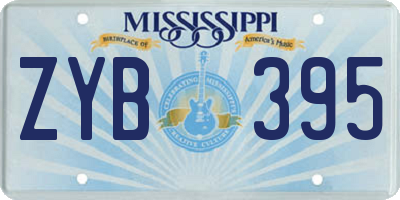 MS license plate ZYB395