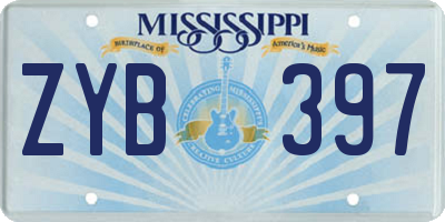 MS license plate ZYB397
