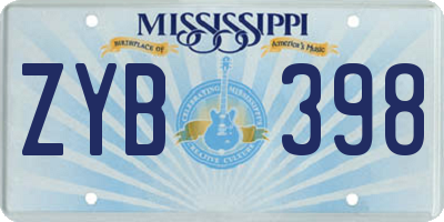 MS license plate ZYB398