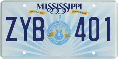 MS license plate ZYB401