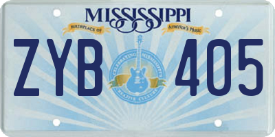 MS license plate ZYB405