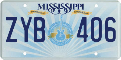 MS license plate ZYB406