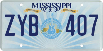 MS license plate ZYB407