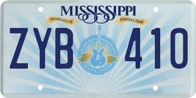 MS license plate ZYB410