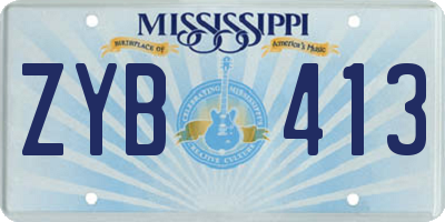 MS license plate ZYB413