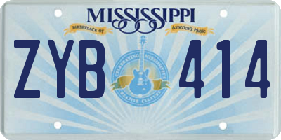 MS license plate ZYB414