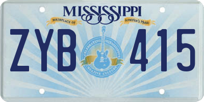 MS license plate ZYB415