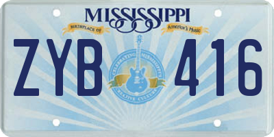 MS license plate ZYB416