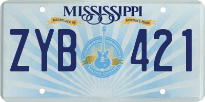 MS license plate ZYB421