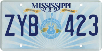 MS license plate ZYB423