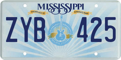 MS license plate ZYB425
