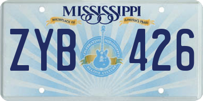 MS license plate ZYB426