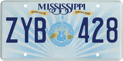 MS license plate ZYB428