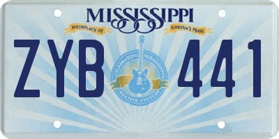 MS license plate ZYB441