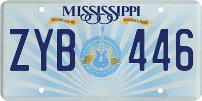 MS license plate ZYB446