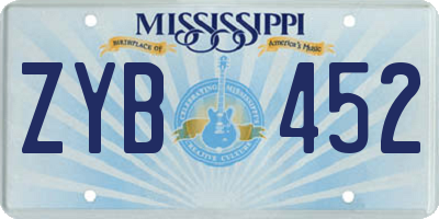 MS license plate ZYB452