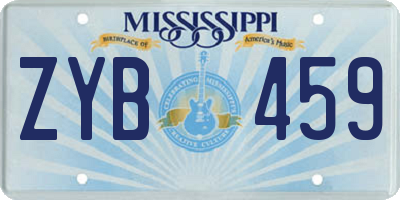 MS license plate ZYB459