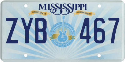 MS license plate ZYB467