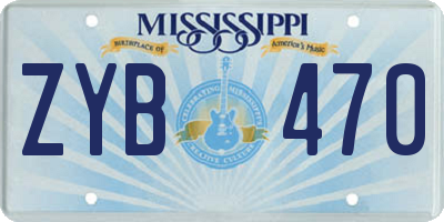 MS license plate ZYB470