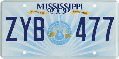 MS license plate ZYB477