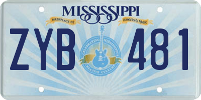 MS license plate ZYB481