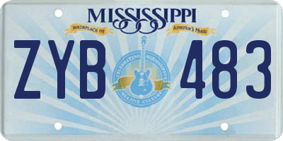 MS license plate ZYB483