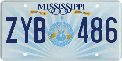 MS license plate ZYB486