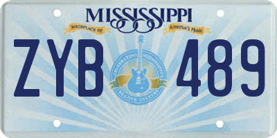 MS license plate ZYB489