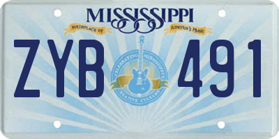 MS license plate ZYB491