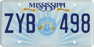 MS license plate ZYB498