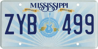 MS license plate ZYB499
