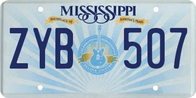 MS license plate ZYB507