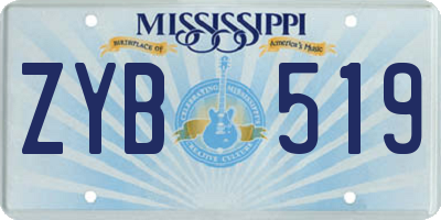 MS license plate ZYB519