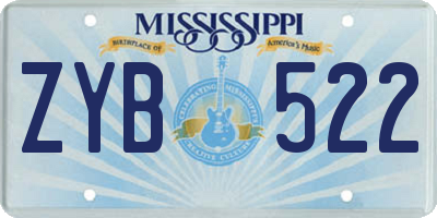 MS license plate ZYB522