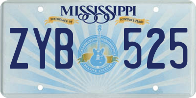 MS license plate ZYB525