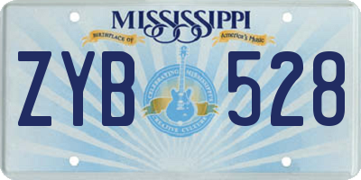 MS license plate ZYB528