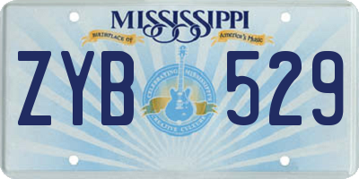 MS license plate ZYB529