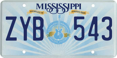 MS license plate ZYB543