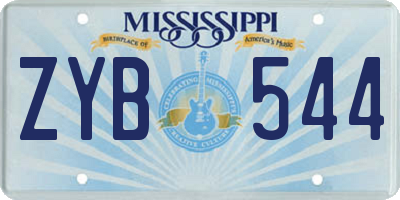 MS license plate ZYB544