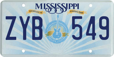 MS license plate ZYB549
