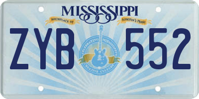 MS license plate ZYB552