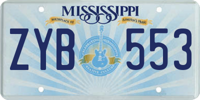 MS license plate ZYB553